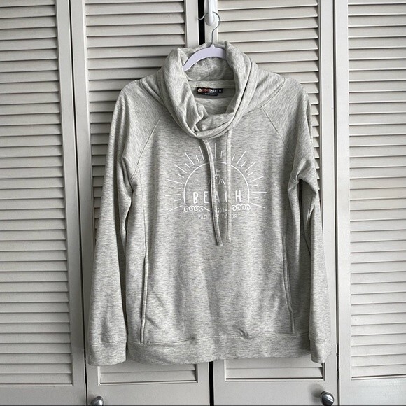 Oregon Coastal Hoodie Sweatshirt Pacific City, OR Oatmeal with Pockets Sz Medium - Picture 1 of 7